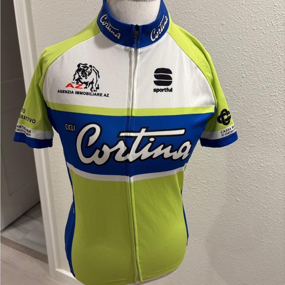 Cycling Kit from Cortina Italy. Blue and Green